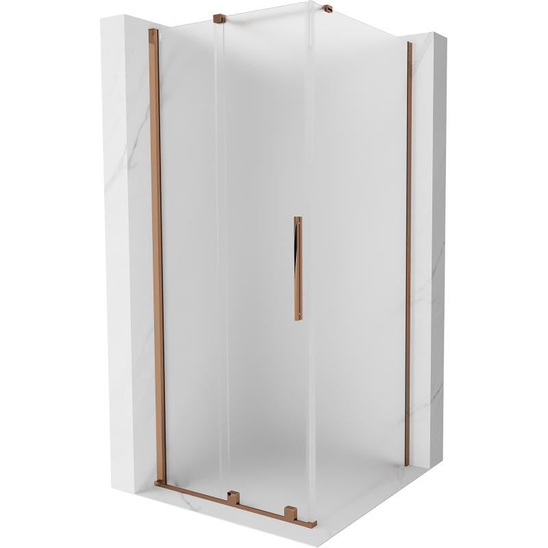 Mexen Velar slankiojančios dušo kabinos 120 x 120 cm, matinės, rožinis auksas - 871-120-120-31-60