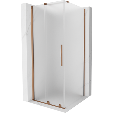 Mexen Velar slankiojančios dušo kabinos 120 x 120 cm, matinės, rožinis auksas - 871-120-120-31-60