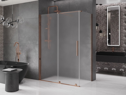 Mexen Velar stumdomas dušo kabinas 150 x 70 cm, matinės, rožinis auksas - 871-150-070-31-60