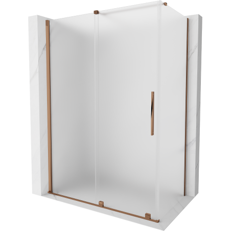 Mexen Velar stumdomos dušo kabinos 140 x 85 cm, matinės, rožinis auksas - 871-140-085-31-60