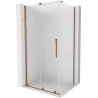 Mexen Velar slankiojantis dušo kabinas 130 x 80 cm, matinė, rožinis auksas - 871-130-080-31-60