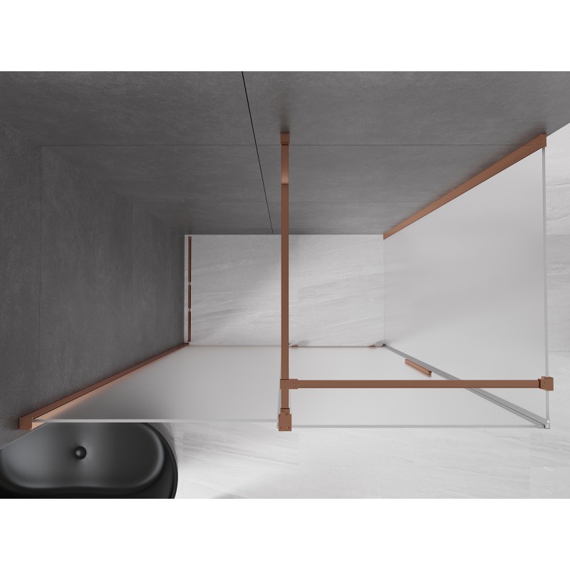 Mexen Velar stumdoma dušo kabina 160 x 100 cm, matinis stiklas, rausvas auksas - 871-160-100-31-60