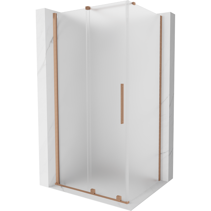 Mexen Velar slankiojančios dušo durys 90 x 120 cm, matinės, šlifuotas varis - 871-090-120-31-65