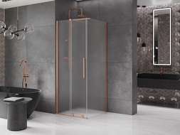 Mexen Velar stumdomas dušo kabinas 90 x 90 cm, matinis, šlifuota varis - 871-090-090-31-65