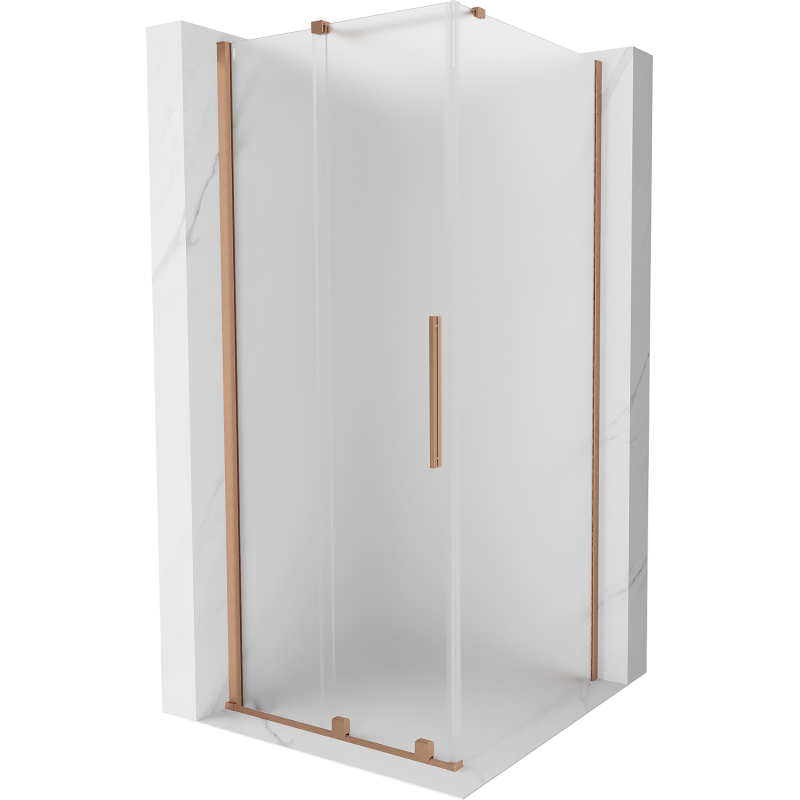 Mexen Velar stumdomas dušo kabinas komplektas 100 x 100 cm, matinė, šepečiu valyta varis - 871-100-100-31-65