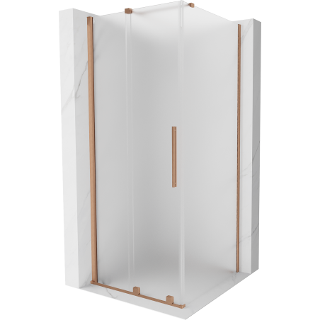 Mexen Velar stumdomas dušo kabinas komplektas 100 x 100 cm, matinė, šepečiu valyta varis - 871-100-100-31-65