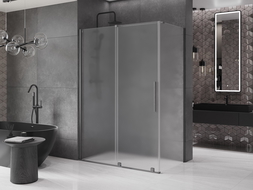 Mexen Velar slankiojamoji dušo kabina 150 x 80 cm, šalna, šlifuota pistoletinė pilka - 871-150-080-31-66