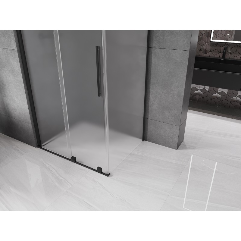Mexen Velar stiklinė dušo kabina 130 x 80 cm, matinis, juoda - 871-130-080-31-70