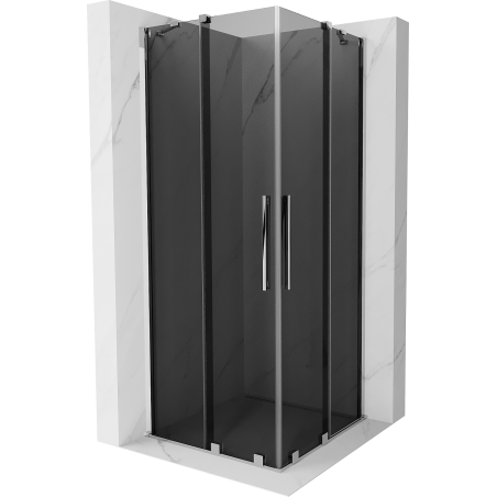 Mexen Velar Duo stumdomas dušo kabinas 100 x 100 cm, grafitas, chromas - 871-100-100-42-01