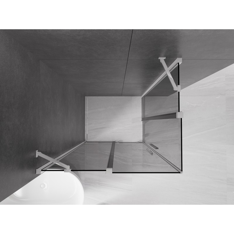 Mexen Velar Duo stumdoma dušo kabina 90 x 80 cm, grafitas, chromas - 871-090-080-42-01