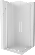 Mexen Velar Dviguba stumdomų durų dušo kabina 90 x 90 cm, matinis stiklas, balta - 871-090-090-32-20