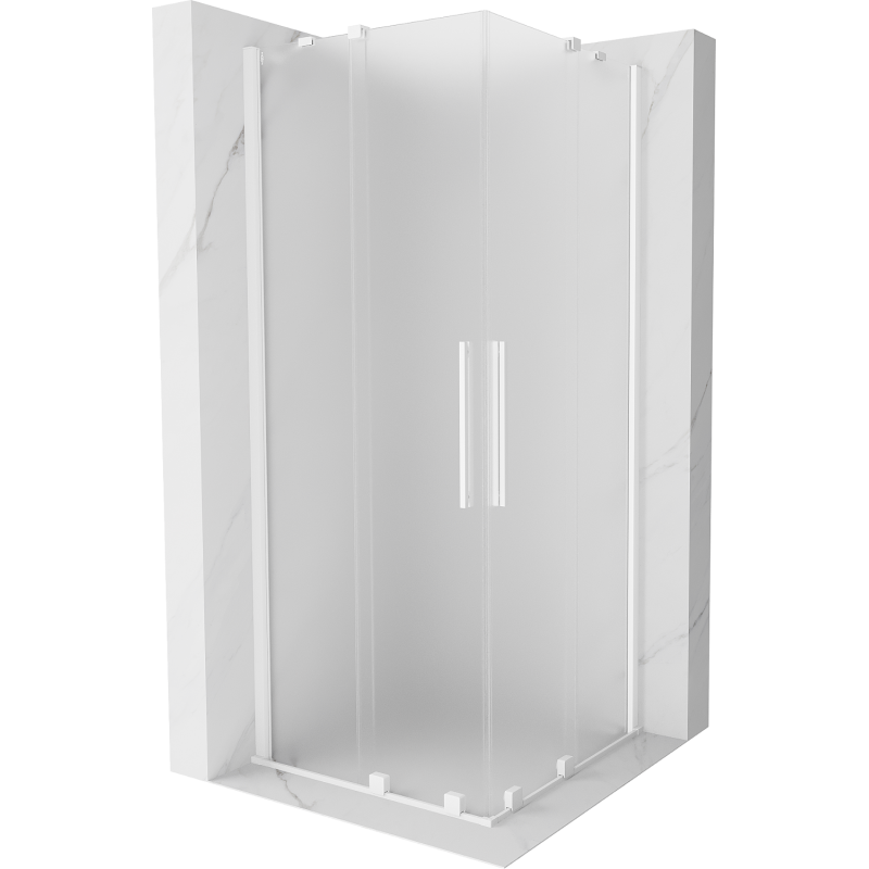 Mexen Velar Duo stumdoma dušo kabina 80 x 80 cm, matinis, balta - 871-080-080-32-20