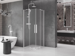 Mexen Velar Duo stumdoma dušo kabina 80 x 80 cm, matinis, balta - 871-080-080-32-20