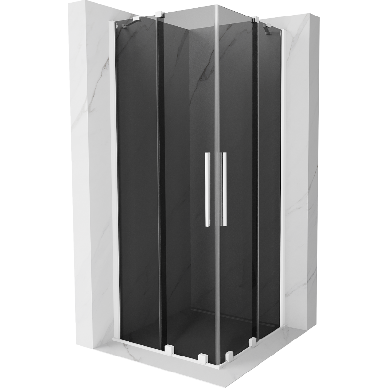 Mexen Velar Duo stumdomoji dušo kabina 80 x 80 cm, grafitas, balta - 871-080-080-42-20