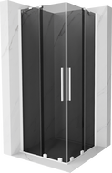 Mexen Velar Duo stumdomos dušo kabina 90 x 90 cm, grafitas, balta - 871-090-090-42-20