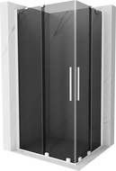 Mexen Velar Dviguba stumdomos dušo kabina 90 x 80 cm, grafitas, balta - 871-090-080-42-20