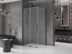 Mexen Velar stumdomo dušo kabina 100 x 80 cm, matinė, gun metal - 871-100-080-31-95