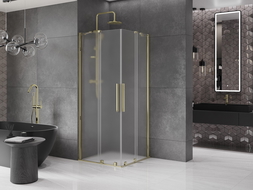 Mexen Velar Duo stumdomoji dušo kabina 80 x 80 cm, matinis, auksinis - 871-080-080-32-50