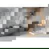Mexen Rio kvadratinė dušo kabina 80 x 80 cm, baltos juostos, chromas + Rio padėklas, baltas - 860-080-080-01-20-4510