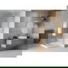 Mexen Rio kvadratinė dušo kabina 80 x 80 cm, baltos juostos, chromas + Rio padėklas, baltas - 860-080-080-01-20-4510