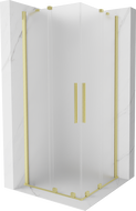 Mexen Velar Duo stumdoma dušo kabina 100 x 100 cm, matinis, auksinis šepetėliu - 871-100-100-32-55