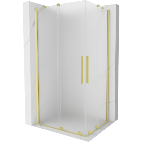 Mexen Velar Duo stumdomos dušo kabina 90 x 80 cm, matinė, šlifuotas auksas - 871-090-080-32-55