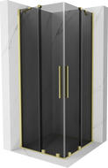 Mexen Velar Duo stumdomos dušo kabinos 90 x 90 cm, grafito, šlifuotas auksinis - 871-090-090-42-55