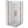 Mexen Velar Duo stumdomos dušo kabina 90 x 90 cm, matinis stiklas, rožinis auksas - 871-090-090-32-60