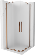 Mexen Velar Duo stumdomas dušo kabina 90 x 90 cm, matinė, rožinis auksas - 871-090-090-32-60