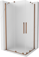 Mexen Velar Duo stumdomas dušo kabina 100 x 90 cm, matinė, rožinis auksas - 871-100-090-32-60