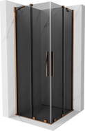 Mexen Velar Duo stumdomasis dušo kabina 80 x 80 cm, grafitas, rožinis auksas - 871-080-080-42-60