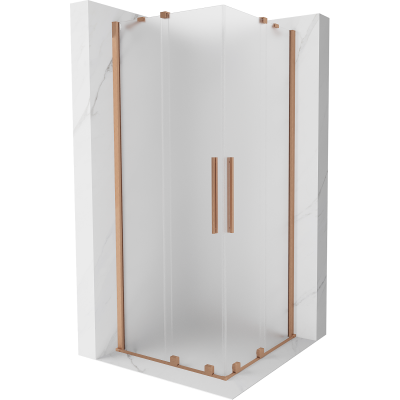 Mexen Velar Duo stumdomos dušo durys 80 x 80 cm, matinis stiklas, šepečiu valomas varis - 871-080-080-32-65