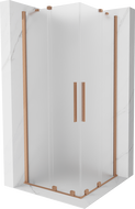 Mexen Velar Dviguba slankioji dušo kabina 80 x 80 cm, matinė, šlifuota vario apdaila - 871-080-080-32-65