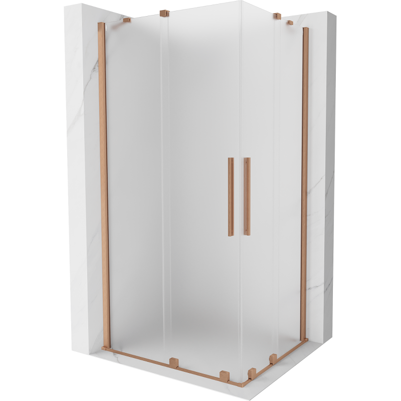 Mexen Velar Duo stumdomoji dušo kabina 100 x 90 cm, matinė, šlifuotas varis - 871-100-090-32-65