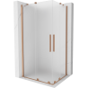 Mexen Velar Duo stumdomas dušo kabinas 100 x 90 cm, matinio stiklo, šlifuotas varis - 871-100-090-32-65