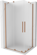 Mexen Velar Duo stumdoma dušo kabina 90 x 80 cm, matinė, šepečiu valyta vario spalva - 871-090-080-32-65