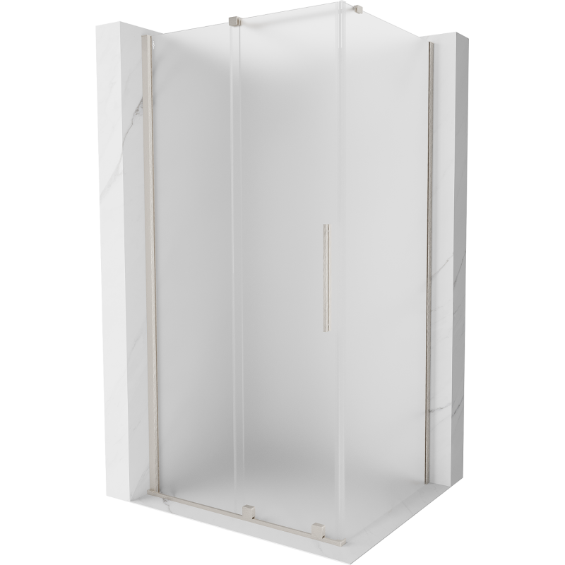 Mexen Velar stiklinė dušo kabina 100 x 75 cm, matinė, šlifuotas nikelis - 871-100-075-31-97