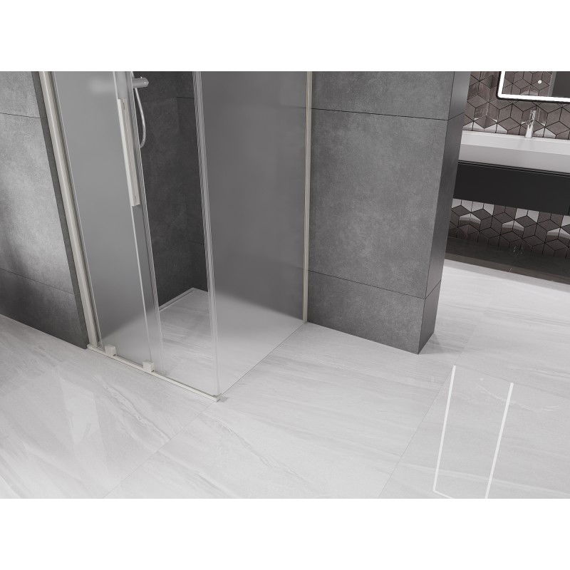 Mexen Velar stumdoma dušo kabina 100 x 100 cm, matinė, šlifuotas nikelis - 871-100-100-31-97