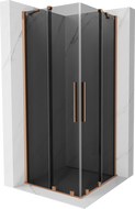 Mexen Velar Duo stumdomas dušo kabinas 90 x 90 cm, grafitas, šepečiuotas varis - 871-090-090-42-65