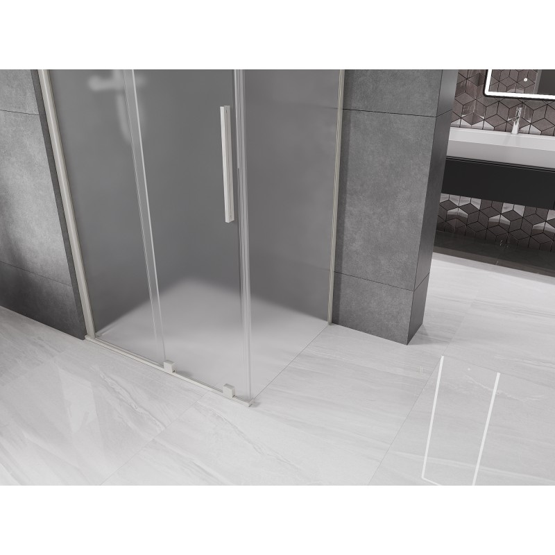 Mexen Velar 120 x 100 cm stumdomoji dušo kabina, matinė, šlifuotas nikelis - 871-120-100-31-97