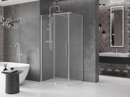 Mexen Velar stumdomoji dušo kabina 120 x 85 cm, matinis stiklas, šepečiu šlifuotas nikelis - 871-120-085-31-97