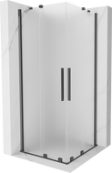 Mexen Velar Duo slankiojančio dušo kabina 80 x 80 cm, matinė, šlifuota tamsiai pilka - 871-080-080-32-66