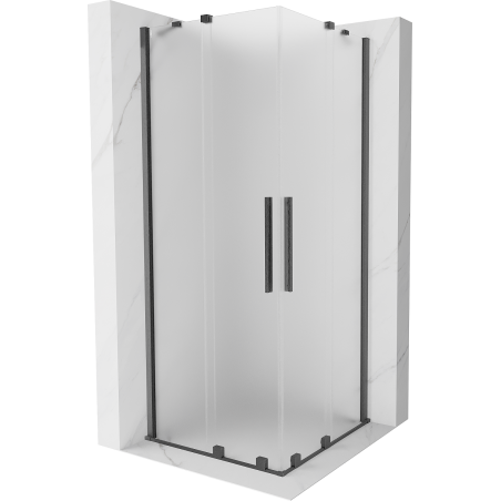 Mexen Velar Duo slenkamas dušo kabina 100 x 100 cm, matinė, šlifuota pilka - 871-100-100-32-66