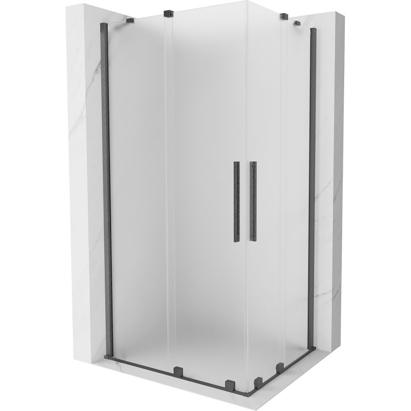 Mexen Velar Duo stumdomas dušo kampas 90 x 80 cm, matinė, šlifuotas gun gray - 871-090-080-32-66