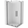 Mexen Velar Duo stumdomas dušo kampas 90 x 80 cm, matinė, šlifuotas gun gray - 871-090-080-32-66
