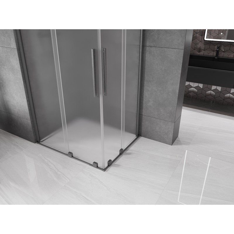 Mexen Velar Duo stumdomas dušo kabinas 90 x 80 cm, matinė, gun gray šlifuota - 871-090-080-32-66