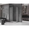 Mexen Velar Duo slankiojančioji dušo kabina 100 x 90 cm, matinis, šlifuotas ginklų pilkasis - 871-100-090-32-66