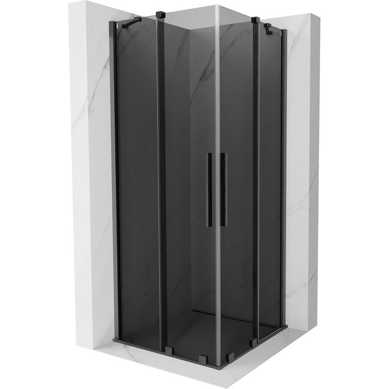 Mexen Velar Duo stumdomoji dušo kabina 80 x 80 cm, grafitas, gun gray šlifuotas - 871-080-080-42-66