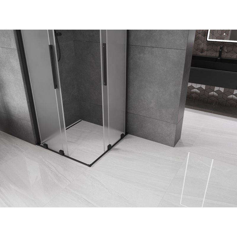 Mexen Velar Duo stumdomoji dušo kabina 90 x 90 cm, matinė, juoda - 871-090-090-32-70