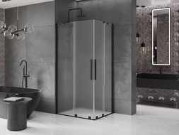 Mexen Velar Duo stumdoma dušo kabina 90 x 80 cm, matinis, juoda - 871-090-080-32-70